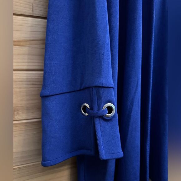 Chicos Travelers Size 3/XL Cobalt Blue Open Front Anti Wrinkle Cardigan - Picture 9 of 11